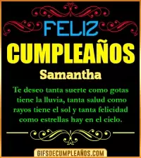 Frases de Cumpleaños Samantha